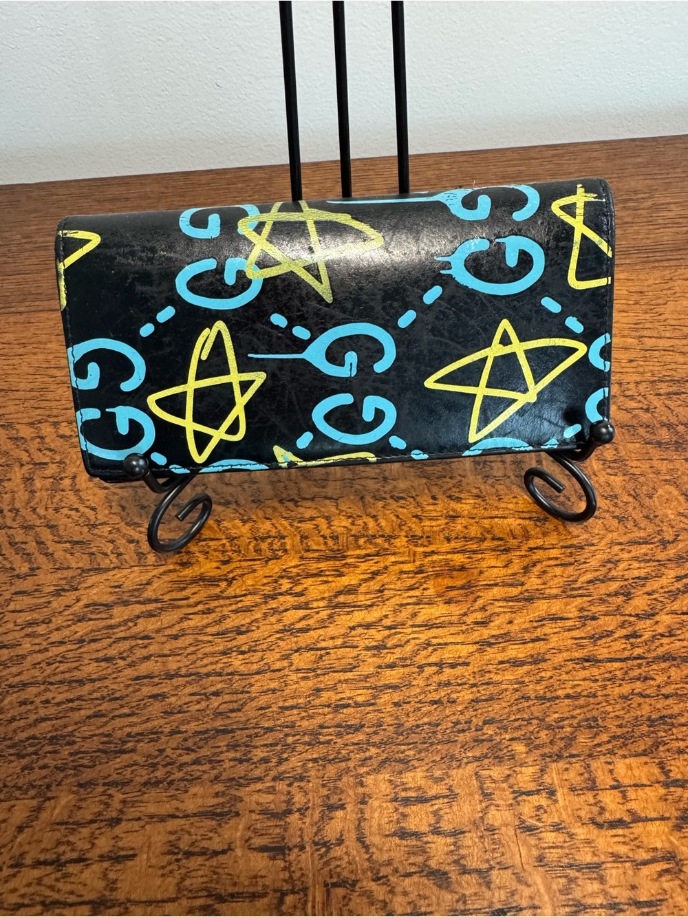 Gucci Ghost Star Print Continental Bifold Wallet w/COA